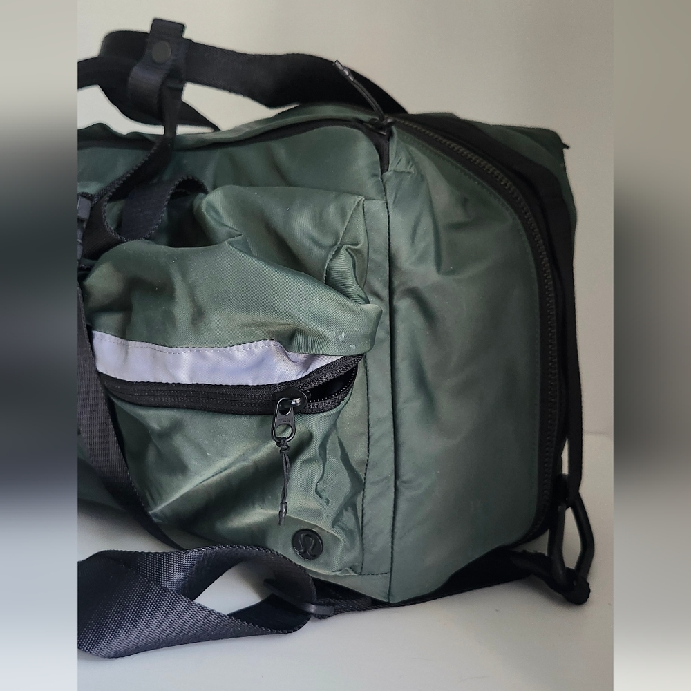 lululemon athletica Green Duffel Bag with Rugged Design